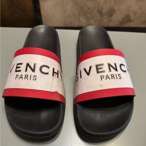 Givenchy Paris Red and Black Slides